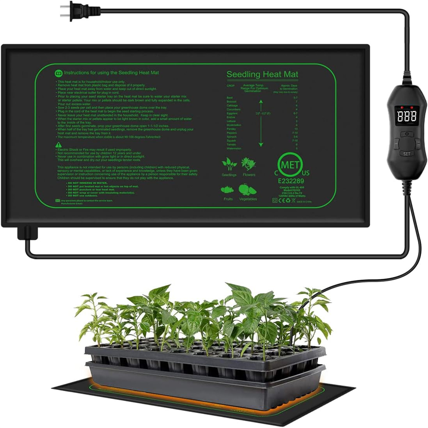 Rooting Gel Clone - الشتلات الحرارة حصيرة مع ترموستات رقمي